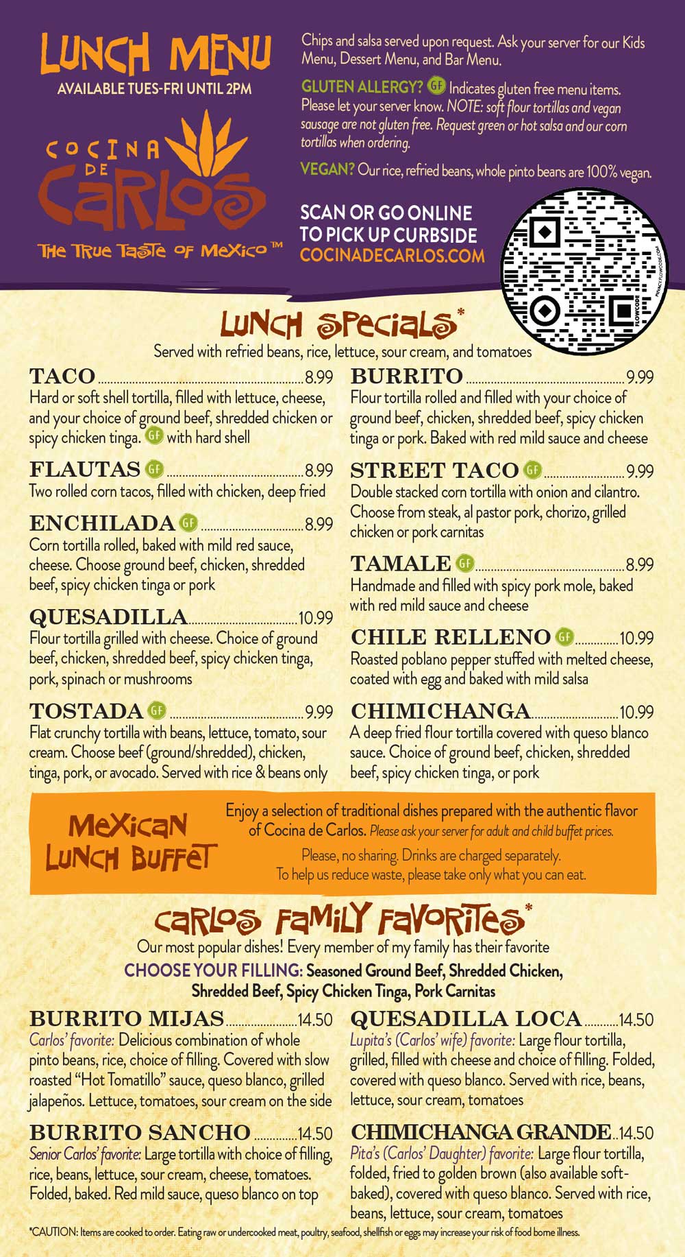 Perrysburg Lunch Menu