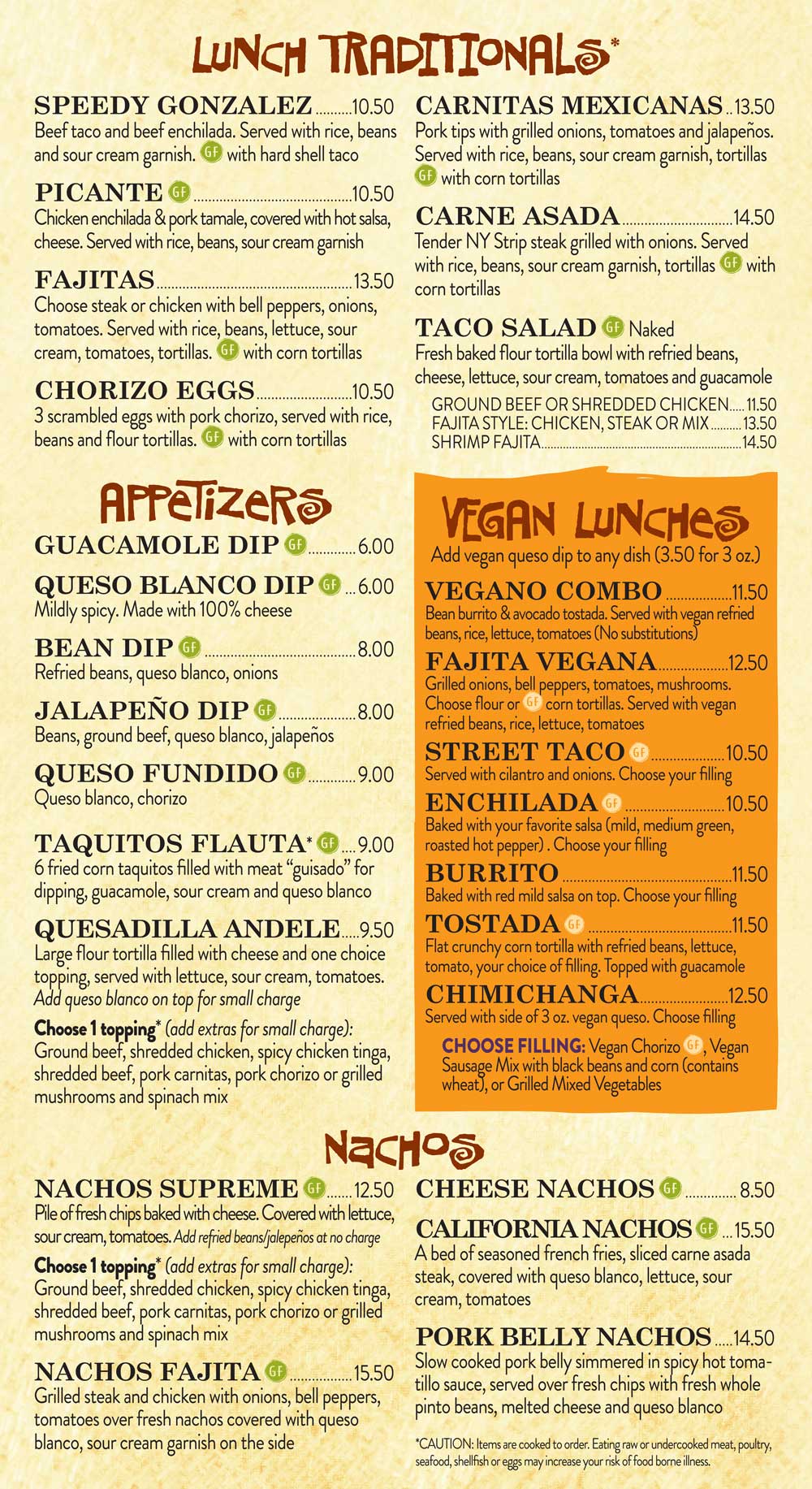 Perrysburg Lunch Menu